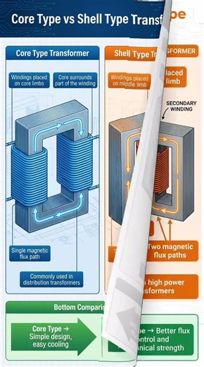 Core type Vs Shell type of Transformer l #transformer #electrical #electricalindia #viral #trending