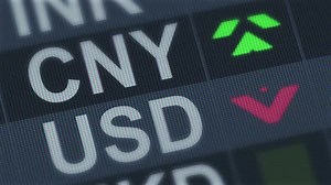 Chinese Yuan Compared to American Dollar. Currency Exchange Rate Fluctuations