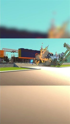 Fast CSX Train Slams Into Semi Truck | Scrap Mechanic Train Vs Car (81)