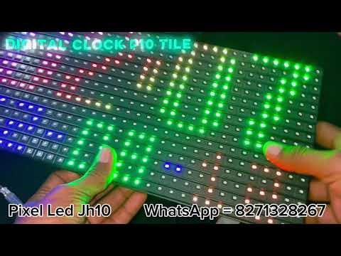 Digital Clock P10 Tile ( Pixel Led Jh10 ) 8271328267 #digitalclock #controller #light #led