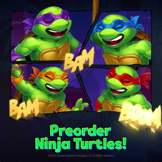 COWABUNGA! 💥 Teenage Mutant Ninja Turtles will soon arrive in Dominion, and they're already available for preorder! 💚 During the event from December 2 to 22, everyone will have the chance to summon the Hero for free, but if you preorder, you’ll start with a higher rank and 2-star evolution level! Plus, you’ll snag an exclusive avatar to show everyone who the ultimate ninjutsu master really is! 🎁 And here's a special gift! ⚡ https://herowars.me/3V7iEbv ⚡ The gift link is available until Decemb