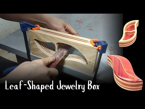 Luxurious Leaf Design Jewelry Box - Nature-Inspired Woodworking