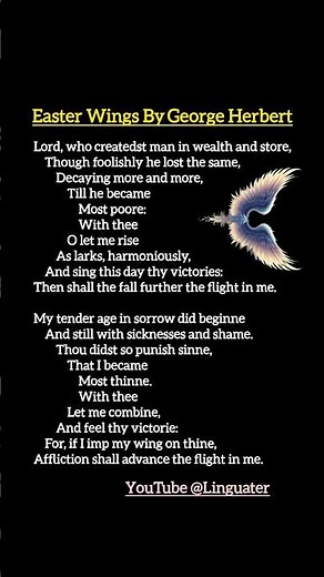 Concrete Poem Examples - Easter Wings By George Herbert - Concrete Poetry in English Literature