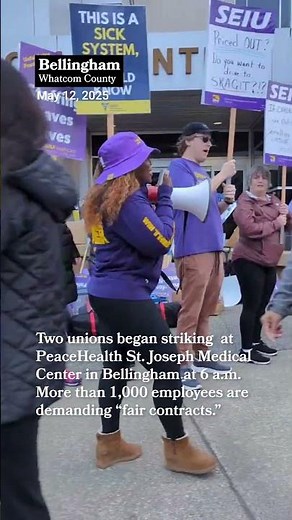 Workers strike begins at PeaceHealth St. Joseph's Medical Center
