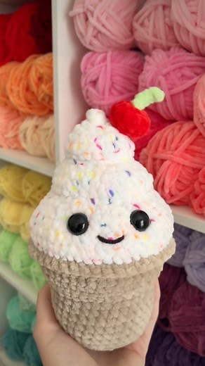 crochet an ice cream cone plush with me 🍦 #crochet #amigurumi #crochetpattern | Wonder Crochet