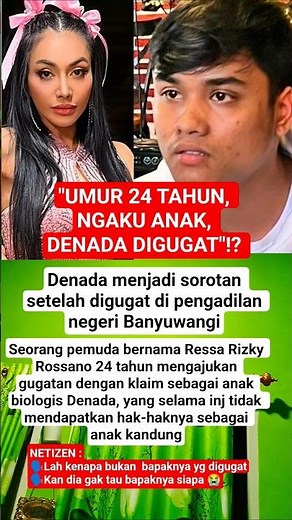 Denada Digugat Pria 24 Tahun, Ngaku Anak Kandung! Denada Diduga Telantarkan Anak?” #news #artist