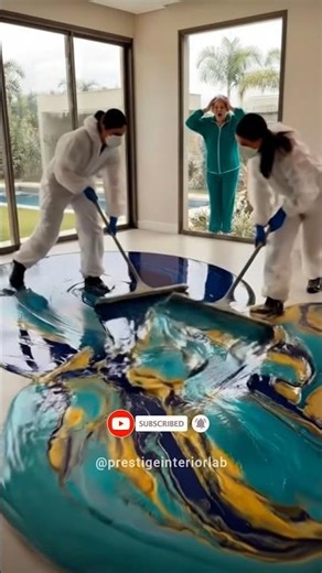 Luxurious bedroom with emerald green epoxy flooring 💖✨#epoxyfloor #home#epoxycoating