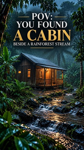 POV: You Found a Cabin Beside a Rainforest Stream 🌧️ #rainsounds #sleepsounds #relaxingsounds