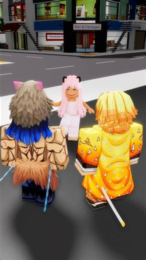 i stopped zenitsu and inosuke from fighting..😼🫸#robloxshorts #roblox