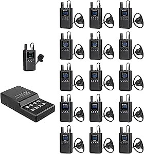 Retekess TT125 Tour Guide System Rechargeable, Tour Guide Microphone and Speaker,100 Hours Battery Life, 2.4GHz, Wireless Tour Guide Headsets for Travel