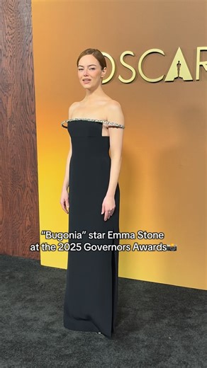 Oscar winning actress and star of “Bugonia”, Emma Stone poses at the 2025 Governors Awards✨ @theacademy #emmastone #governorsawards2025 | Good Morning America