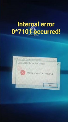 Internal error 0*7101 occurred!