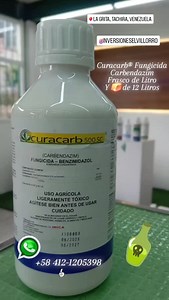 Funguicida Curacarb® Fungicida sistémico, de acción preventiva y curativa, que se absorbe a través del tallo, hojas y raíces y se distribuye internamente en las plantas, actuando contra diversas especies de hongos, excepto los ficomicetos. Aplique al observar los primeros síntomas y repítanse a intervalos de 10 a 15 días, tantas veces como sea necesario, según el cultivo y las condiciones ambientales. Tomate (Lycopersicon esculentum) Melón (Cucumis melo) Pimentón (Capsicum annum) Ajo (Allium sat