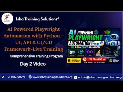 Playwright Automation with Python Day 2 Video on 6th July 2026.Call/WhatsApp on 9133190573 to Enroll