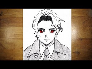 Anime Drawing | How to Draw Muzan Kibutsuji Demon King | Demon Slayer