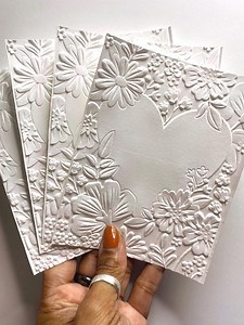 Floral Heart Embossed Cardstock for Card Making, Junk Journaling. NOT a Finished Card - Etsy