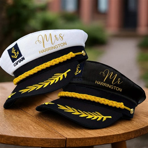 Custom Embroidered Unisex Captain Cap, Personalised Yatch Sailor, Nautical Boat Hat, Bachelor Hens Party, Groomsman, Bridesmaid Wedding Gift - Etsy