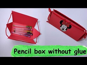 How to make a paper pencil box without glue and tape | Easy pencil box tutorial | Origami papercraft