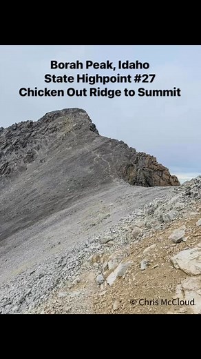 State Highpoint 28: Borah Peak, Idaho, from Chicken Out Ridge to the summit. Probably the most difficult nontechnical highpoint I’ve done, climbing 5200-5500 ft in close to 4 miles. Chicken Out Ridge didn’t seem too bad to me, but I can see those who might be more sensitive to exposure might have a different opinion. #choosemountains #statehighpoint #adventure #borahpeak #mountainclimbing #idaho #visitidaho #idahome #highpointing #mountainlife #mountains #climbing #hiking #mountainview #hikingli