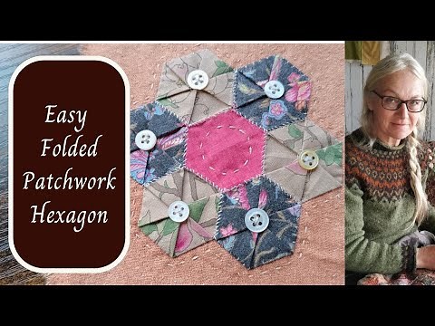Patchwork hexagon from a folded circle of cloth