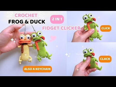 [2 IN 1] Crochet Frog and Duck Fidget Clicker easy 🐸 🐥 Crochet Frog and Duck Fidget Toy #movadiy