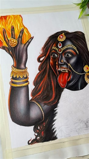 Diwali Drawing 🔥Kali Mata In Process #shorts #kalimata #kalimaa #art #drawing #kali