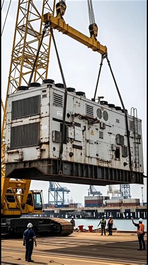 Massive Oil Rig Generator COLLAPSES Mid-Air! Crane Lift Turns Into Industrial Nightmare 😱⚙️