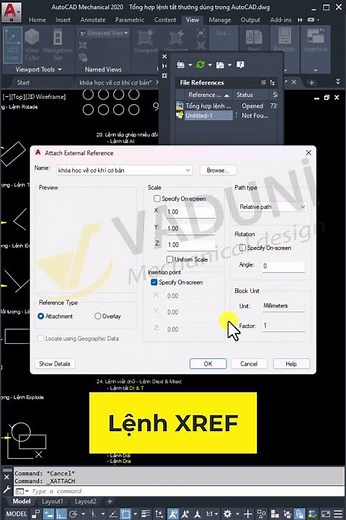 Cách sử dụng lệnh Xref để chèn file tham chiếu trong AutoCAD #vadunishort #autocad #họcautocad