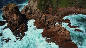 Pinnacles Lookout at Phillip Island Drone Panning View in Australia