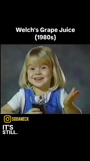 Sodaneck on Instagram: "In the 1980s, Welch’s Grape Juice commercials introduced a young girl who became the face of the brand with her delightful performance. This sweet and memorable ad featured her enjoying a glass of Welch’s Grape Juice, showcasing the rich and pure taste that made it a family favorite. The commercial not only highlighted the natural goodness of Welch’s juice but also made a lasting impression thanks to her charming presence. This simple, nostalgic moment captured the essenc