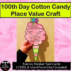 100th Day of School Math Place Value Craft