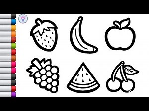 Fruits Drawing for Kids 🍎 | Easy Step-by-Step Fruit Drawing & Coloring for Toddlers | Learn Fruits