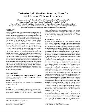 Task-wise Split Gradient Boosting Trees for Multi-center Diabetes Prediction | Proceedings of the 27th ACM SIGKDD Conference on Knowledge Discovery & Data Mining