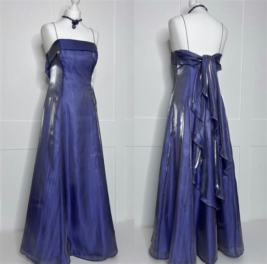 Vintage Prom Dress, Retro Graduation, 1990 Lilac/blue Organza Dress, Evening, Formal, Party, Ball, Cruise, Black Tie, Special Occasion UK 12 - Etsy