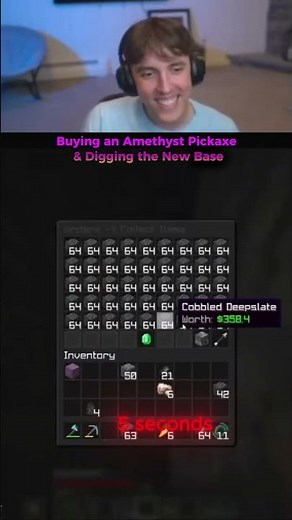 Buying an Amethyst Pickaxe & Digging the New Base🤯😱 #minecraft