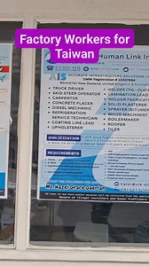 Height Requirement for Male applicants: 168cm Basic Requirements: Valid Passport, PEOS,E-REG,Voter's ID or Voter's Certificate,UMID ID or National ID. Madali lang hanapin yung address nila sa Malate. Note: Hindi ako nagtatrabaho sa kahit anong agency. Ako ay nagbabahagi lamang ng mga impormasyon tungkol sa mga job openings para sa ibang bansa. I am not liable to any lost you may encounter durirng your application. Mag-ingat po tayong lahat. #jobsearch #JobsAbroad #workabroad #TaiwanJobs #taiwan