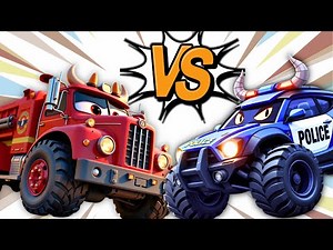 Who’s the Best Police Car vs Fire Truck vs More! + More Nursery Rhymes & Kids Songs - Melody Kids Tv