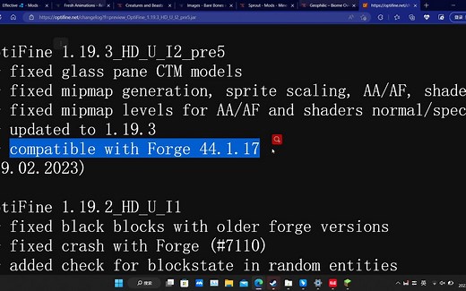 1.19.3 optifine与forge兼容啦！