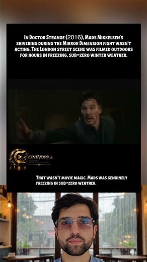 IN DOCTOR STRANGE (2016), MADS MIKKELSEN'S SHIVERING DURING THE MIRROR DIMENSION