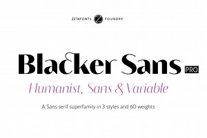 Blacker Sans - 60   3 variable fonts, a Sans Serif Font by Zetafonts