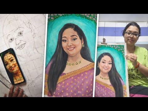 From Blank canvas to painting❤️Step-by-Step Oil Painting Portrait of a Woman#oil #oilpainting#paint