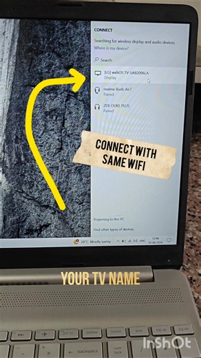 How to Connect Laptop to TV Wirelessly (No Cables!) | #shorts #laptop #lcd #screencast #tricks