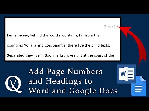 Add Page Numbers and Headings to Word and Google Docs