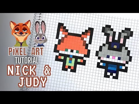 Pixel Art Tutorial: Drawing NICK & JUDY Step by Step ✨