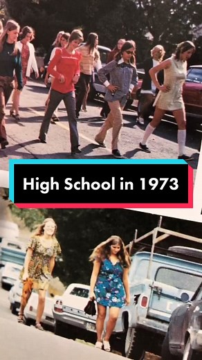 High School in 1973 #1970sfashion #70s #70sfashion #70smusic #70shair #70saesthetic #history