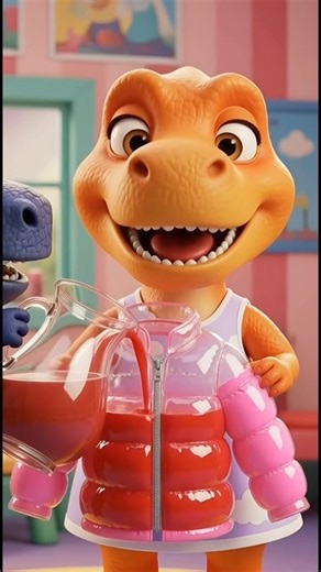 Would You Wear a Jacket Full of Juice? 🧃😳 #shorts #animation #dinosaurs