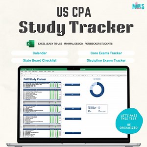 US CPA Study Tracker | Far/aud/reg/tcp/isc/bar Study Planner - Etsy