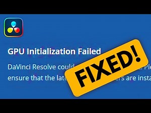 How to Fix "Unable to Initialize GPU" in DaVinci Resolve