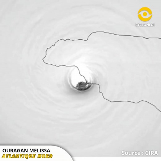 29/10/2025 : L’œil de Mélissa, entre fascination et effroi Voici l’œil de l’ouragan Mélissa durant l’approche finale et l’atterrissage sur la Jamaïque 😐 Quand on voit ça, on est subjugué par la beauté et la perfection du système. Mais en même temps, on est horrifié par les conséquences d’une telle perfection cyclonique 🤯 | cycloneoi.com