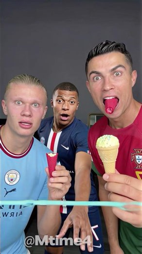 Ronaldo, Haaland, and Mbappé: Do You Know What It Looks Like? 🍦😂 #shorts #football